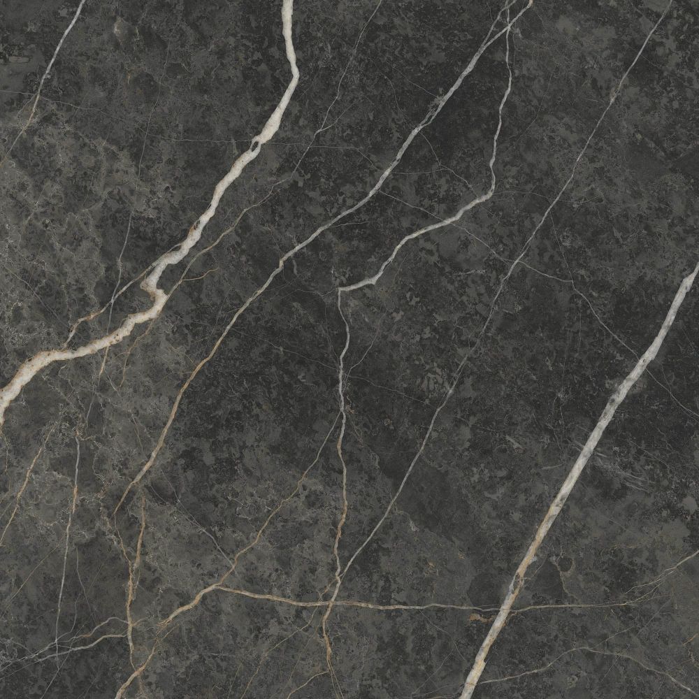 Lyons Black Marble Matt Porcelain Tile 900x900mm