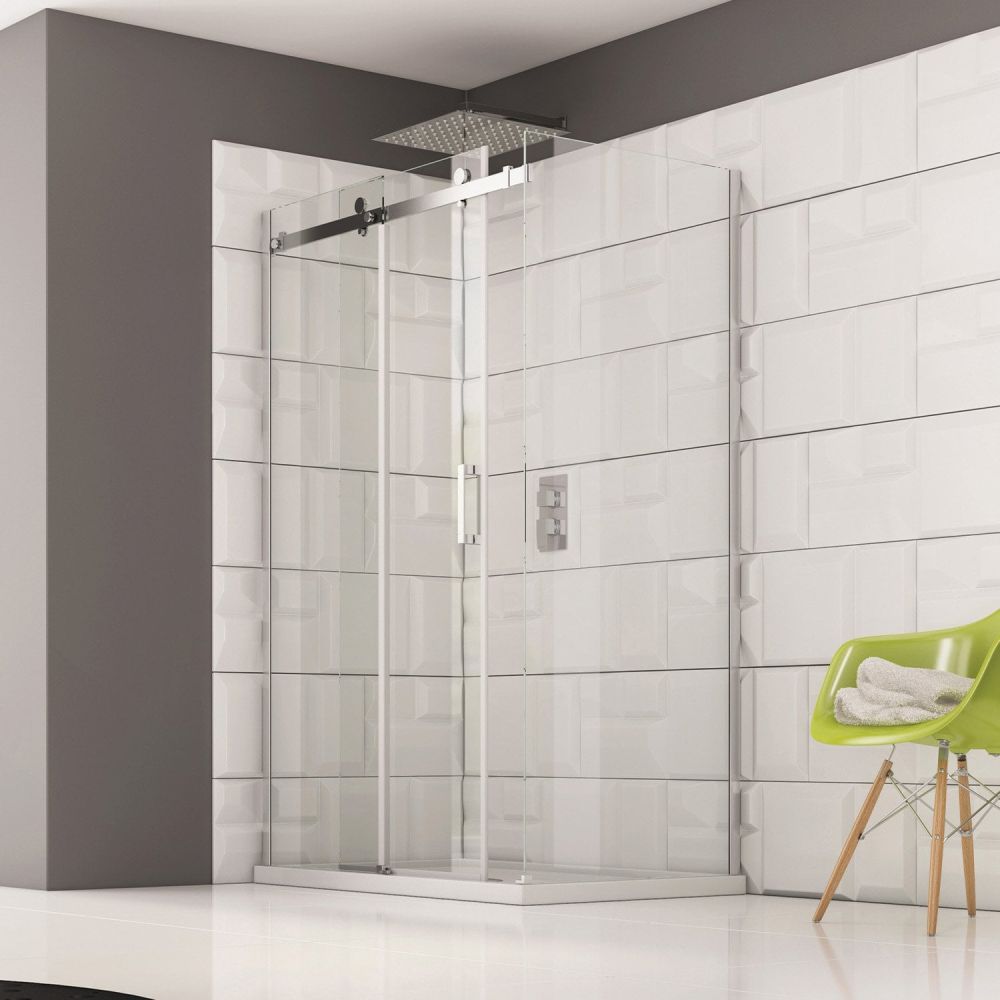 Norr Chrome Shower Side Panel 900mm
