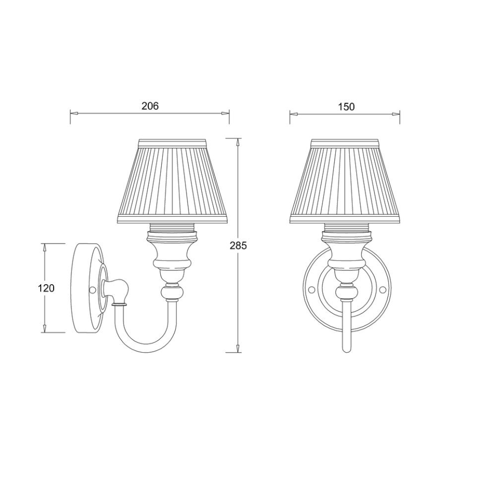 Burlington Ornate Light with Chrome Base & White Fine Pleated Shade