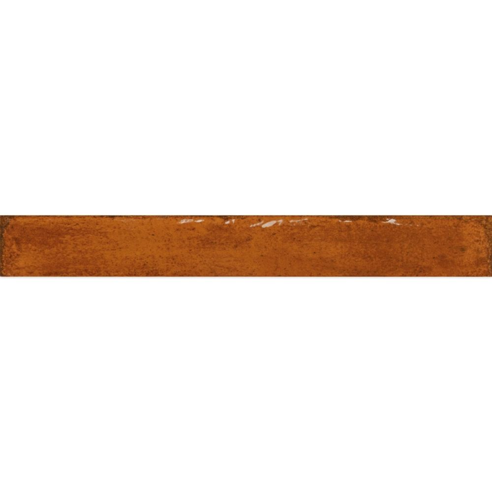 Capri Orange Gloss Ceramic Brick Tile - 400x50mm