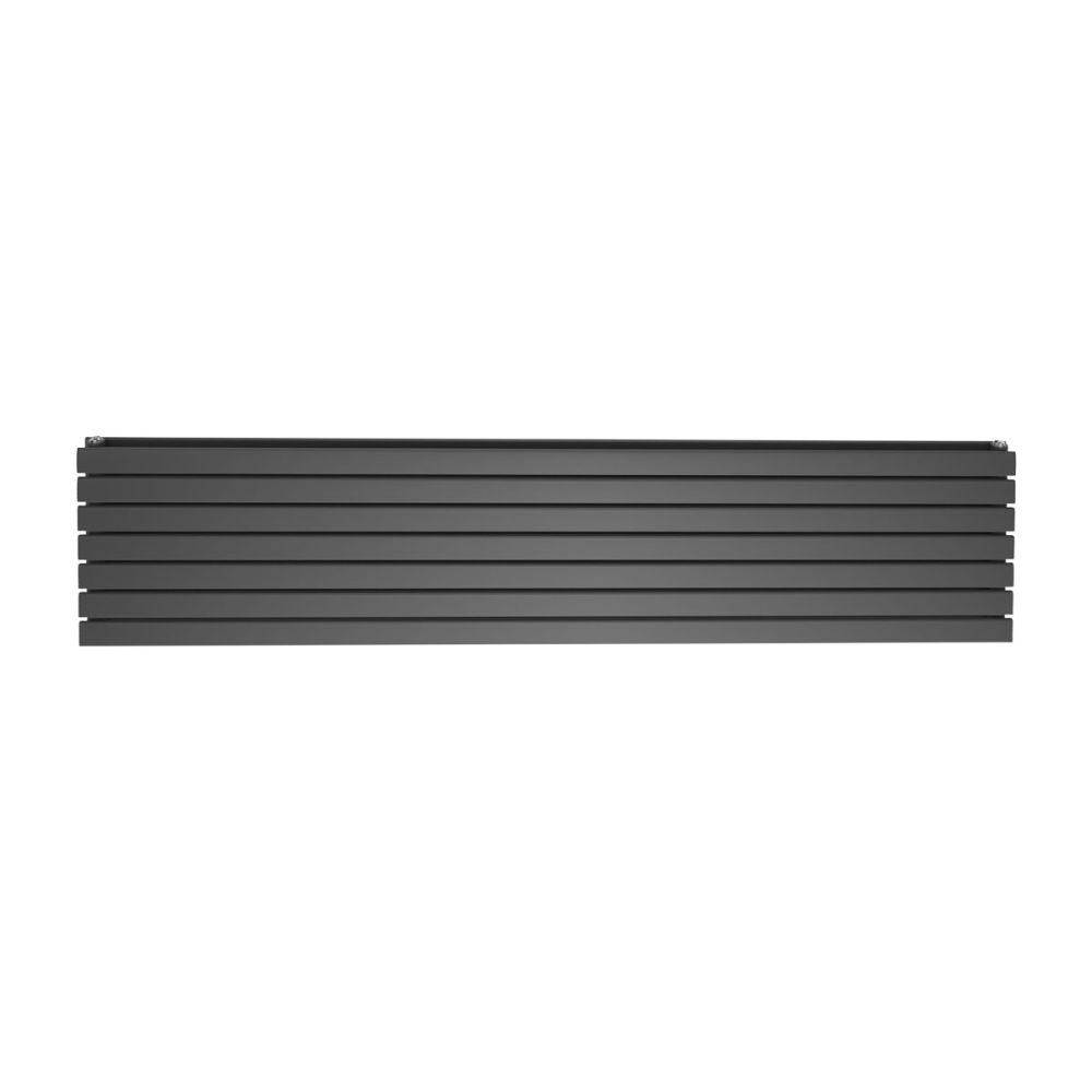 Perth Grey Double Horizontal Flat Panel Radiator 476x1200mm