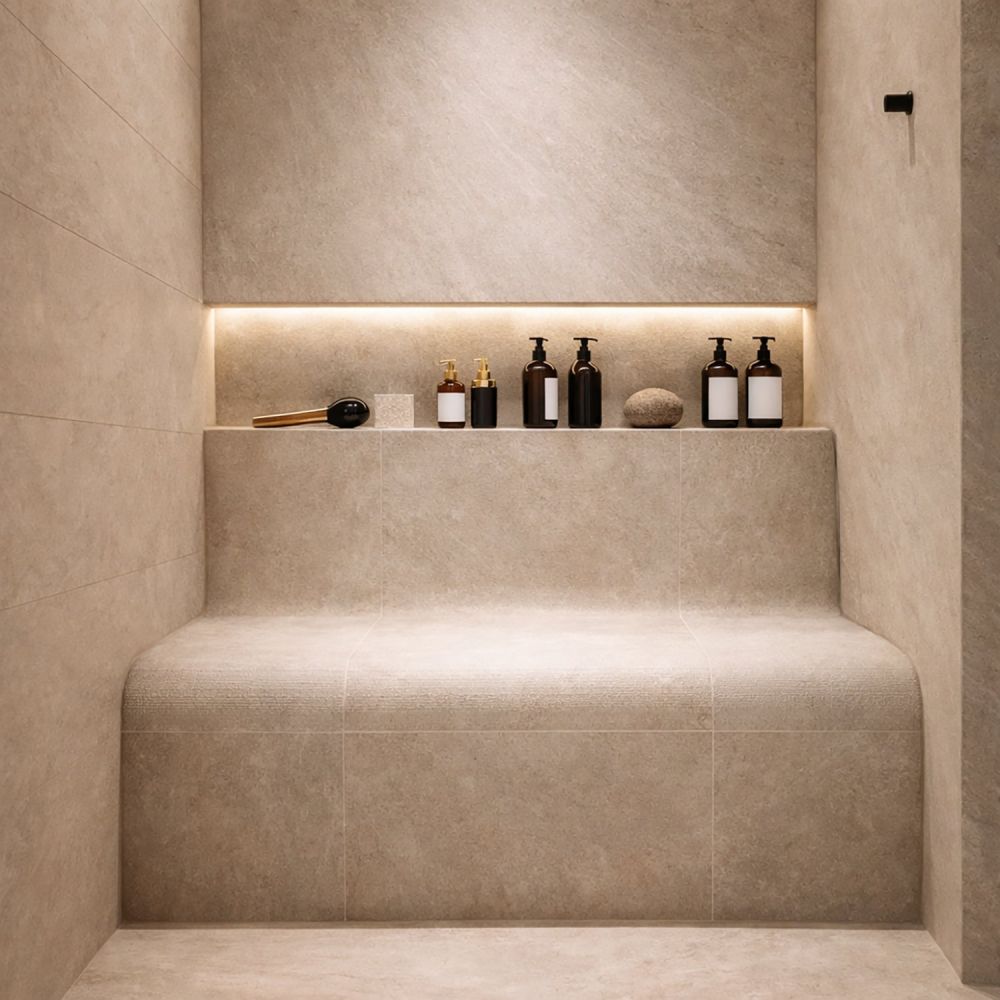 Jackoboard Curved Edge with Backrest Steamroom & Wetroom Seat