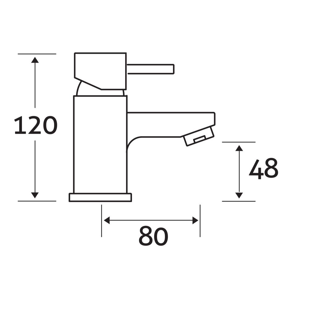 Mini Basin Mixer Tap Dimension Drawing