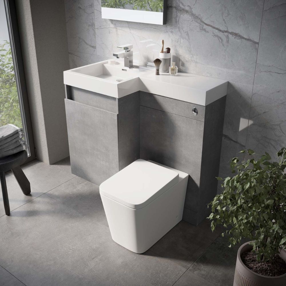 Summers Concrete Left Hand Combination Vanity Basin and WC Unit 900mm