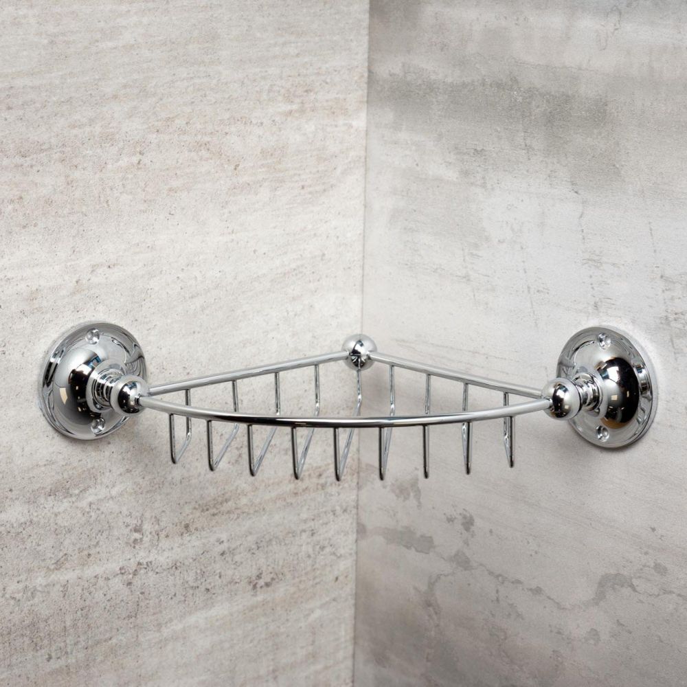 Cambridge Chrome Wire Corner Soap Basket