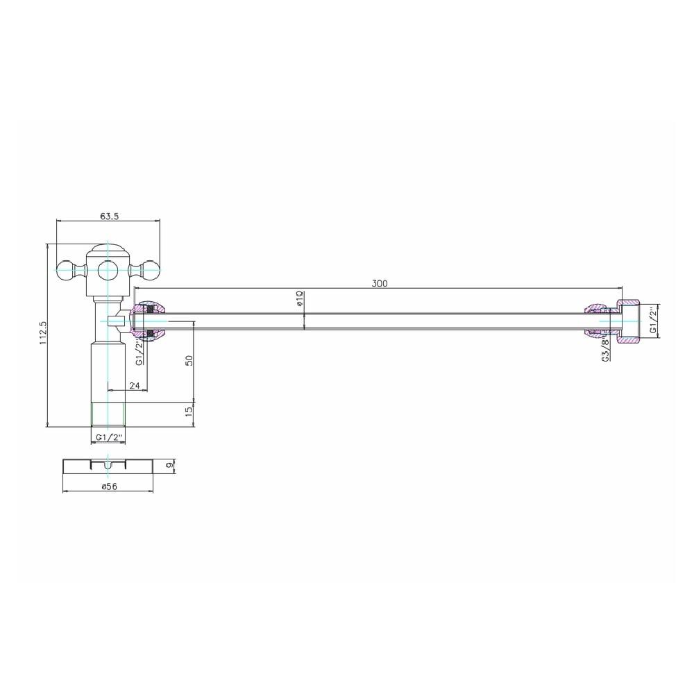 Burlington Chrome Cistern Tank On Off Valve