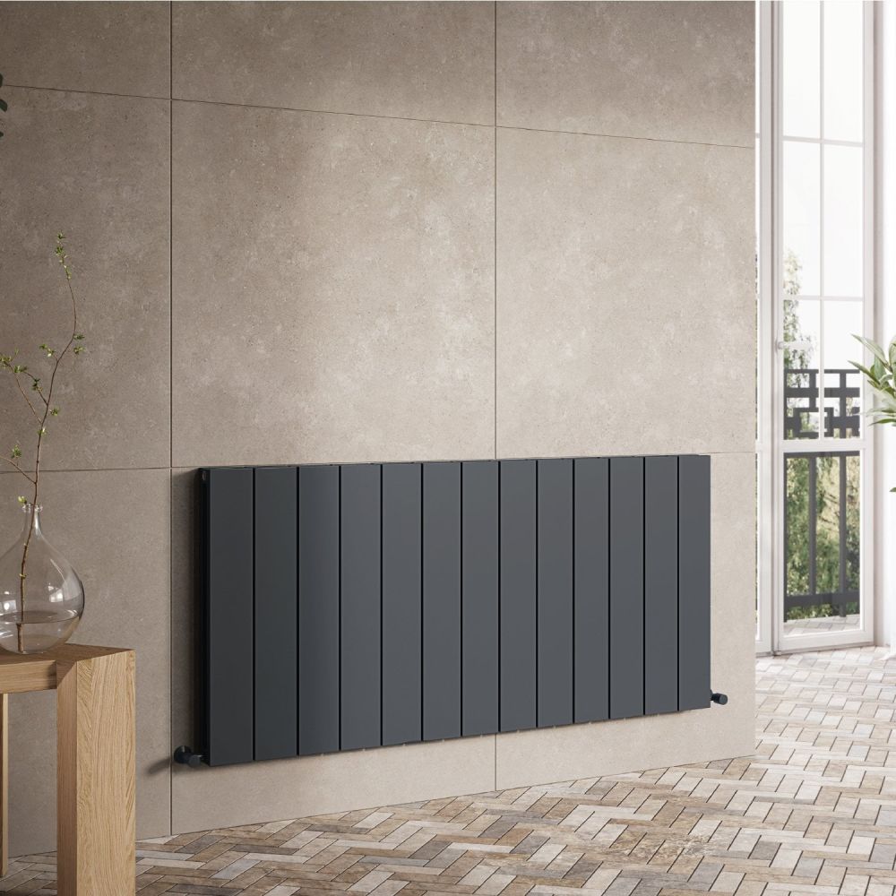 Tesoro Anthracite Textured Double Reversible Aluminium Radiator 600x1235mm