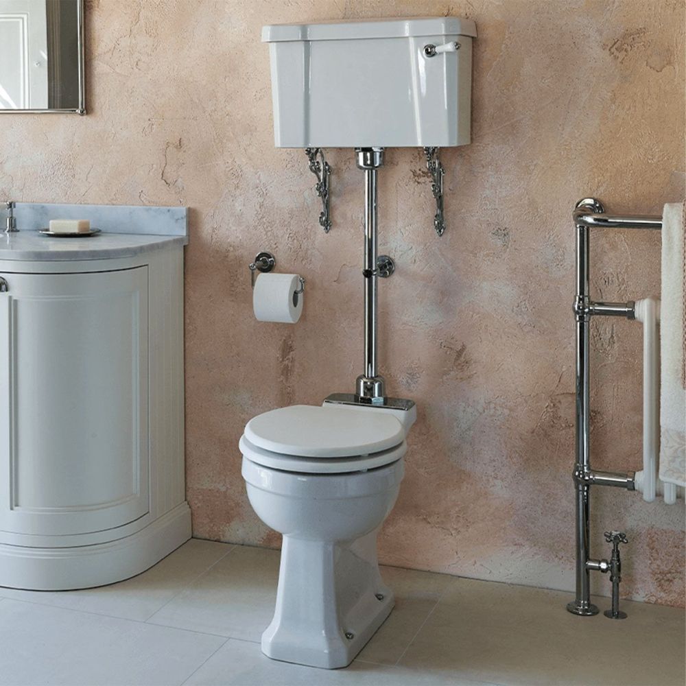 Burlington Traditional Medium Level Toilet with Ceramic Lever