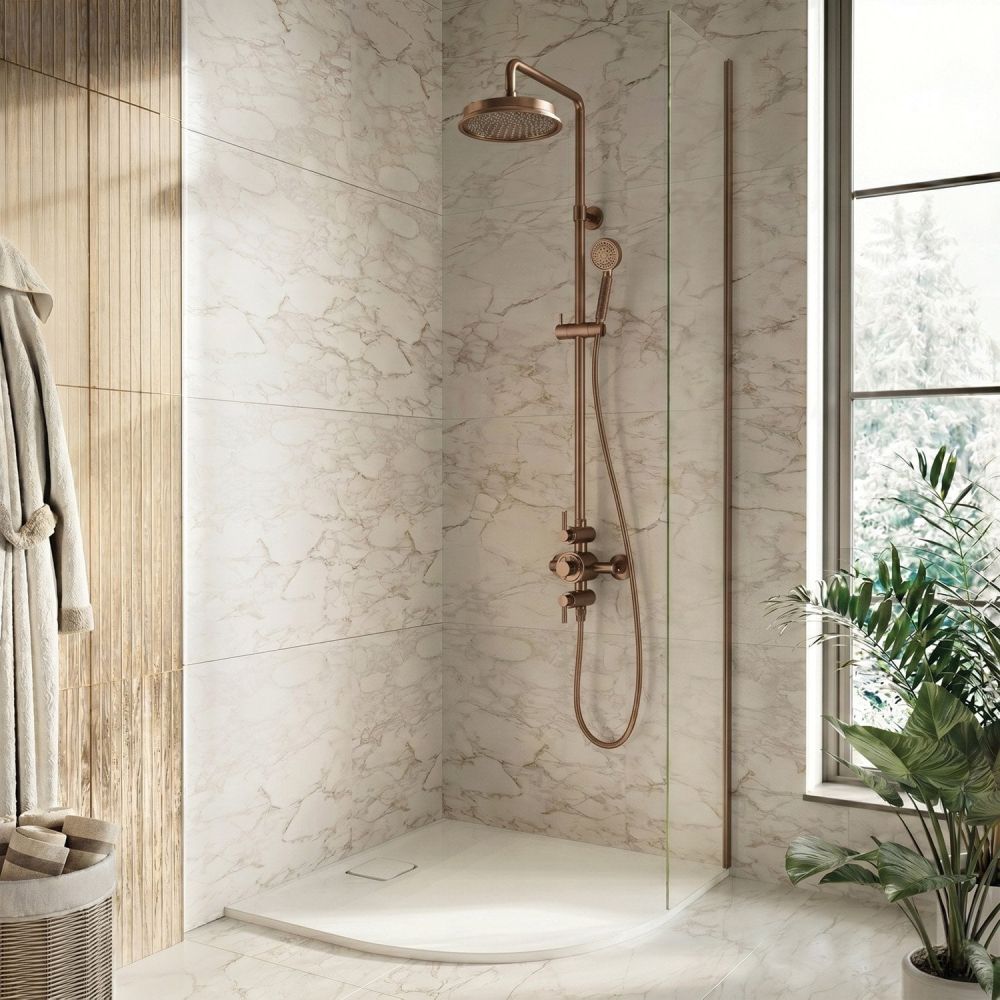 Downton Bright Copper Exposed Valve Shower Pack