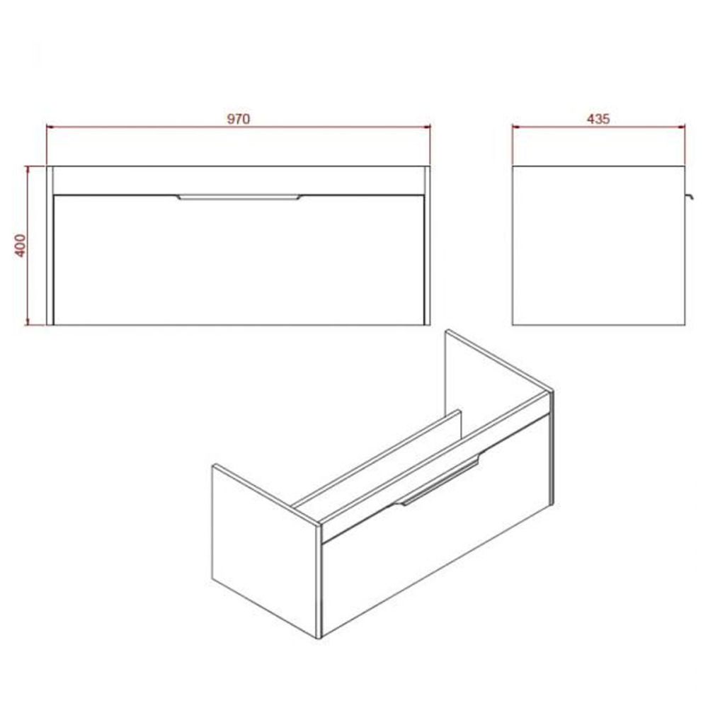 Britton Shoreditch Matt Blue Single Drawer Wall Hung Vanity Unit with Carrara White Worktop 1000mm