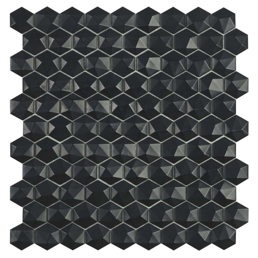 Naple Hexagon Matt Black Mosaic 307x317mm