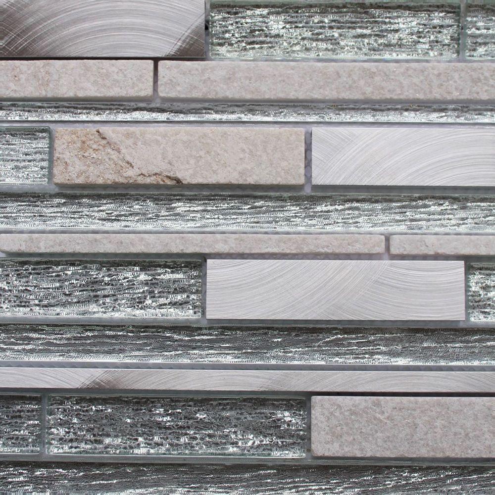 Sicily Glass & Stone Offset Mosaic 300x300mm