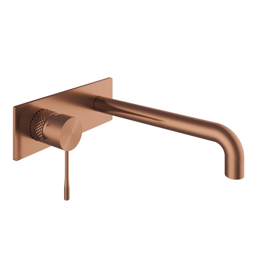 Moray Satin Bronze Knurled Wall Mounted Bath Tap