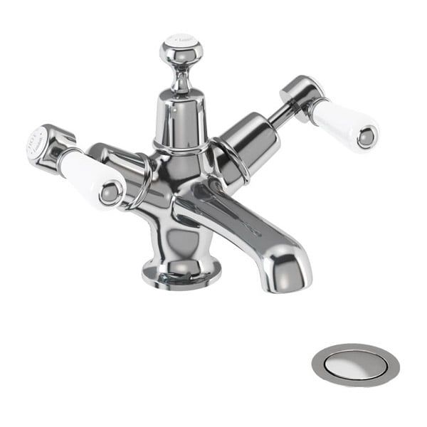 Burlington Kensington Chrome Basin Mixer Tap with Click Clack Waste