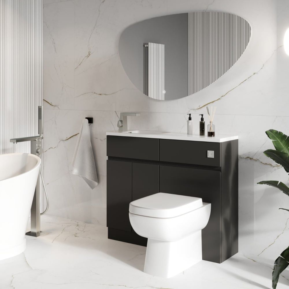 Hudson Charcoal Combination Vanity Basin & WC Unit 1000mm