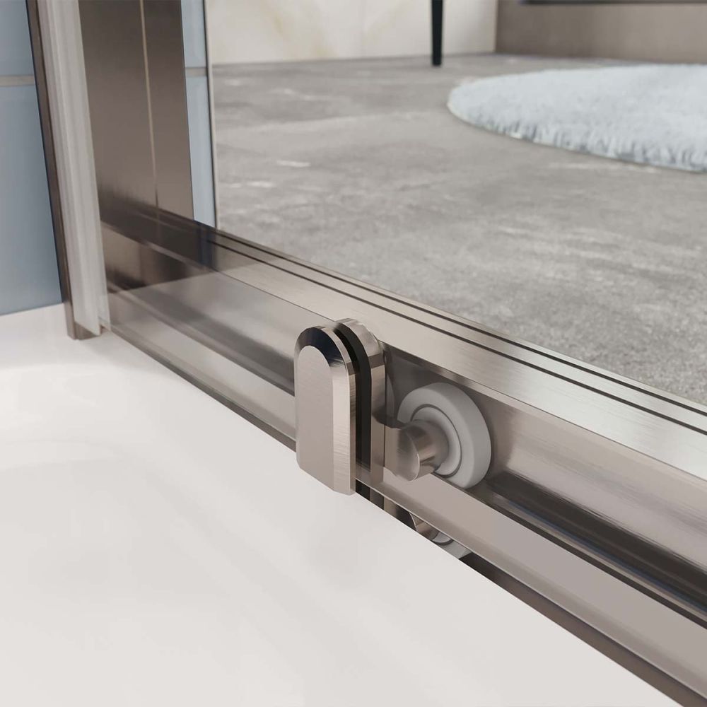 Fabio Gunmetal Sliding Shower Door Offset Quadrant