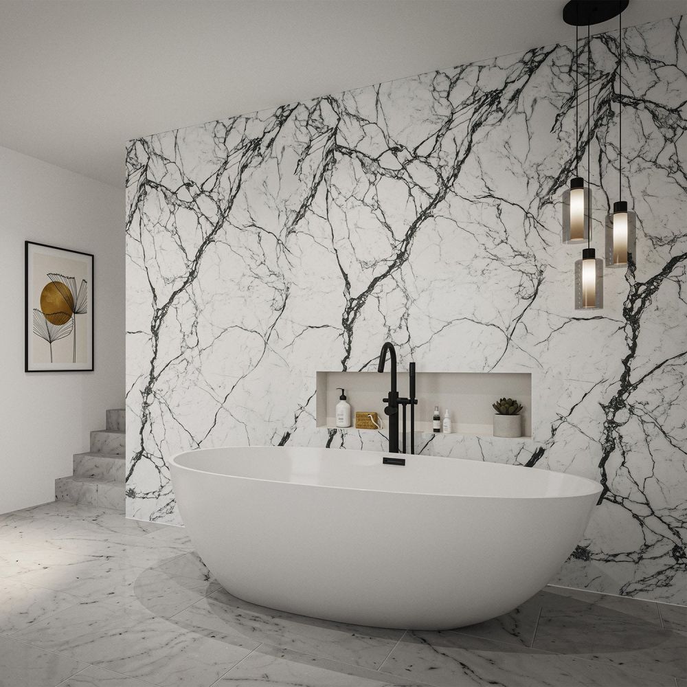 Vero White Marble Wall Panel | Waterproof Shower & Wall Panels