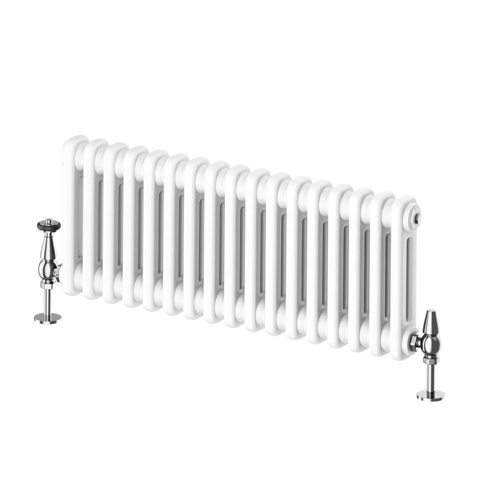 Upton White Double Horizontal Column Radiator - 300x785mm