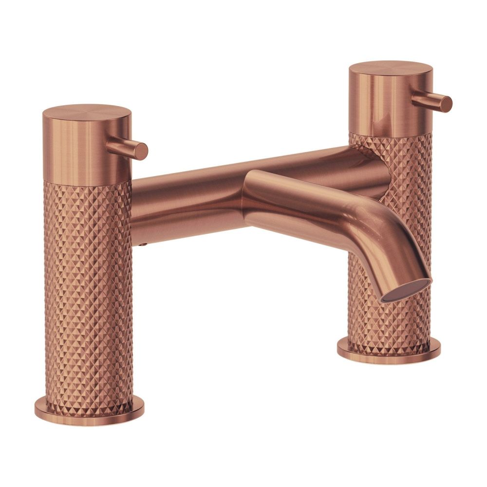 Moray Satin Bronze Knurled Bath Filler Tap