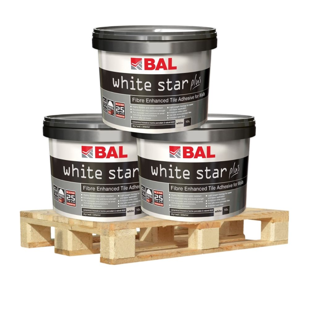 BAL White Star Plus Ready Mixed Adhesive – 10L (Pallet Deal - 44 Tubs)