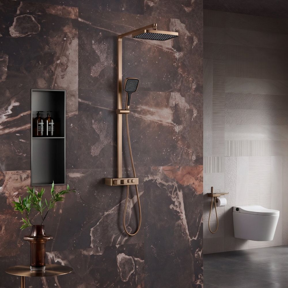 Flint Brushed Bronze Thermostatic Shower Pack