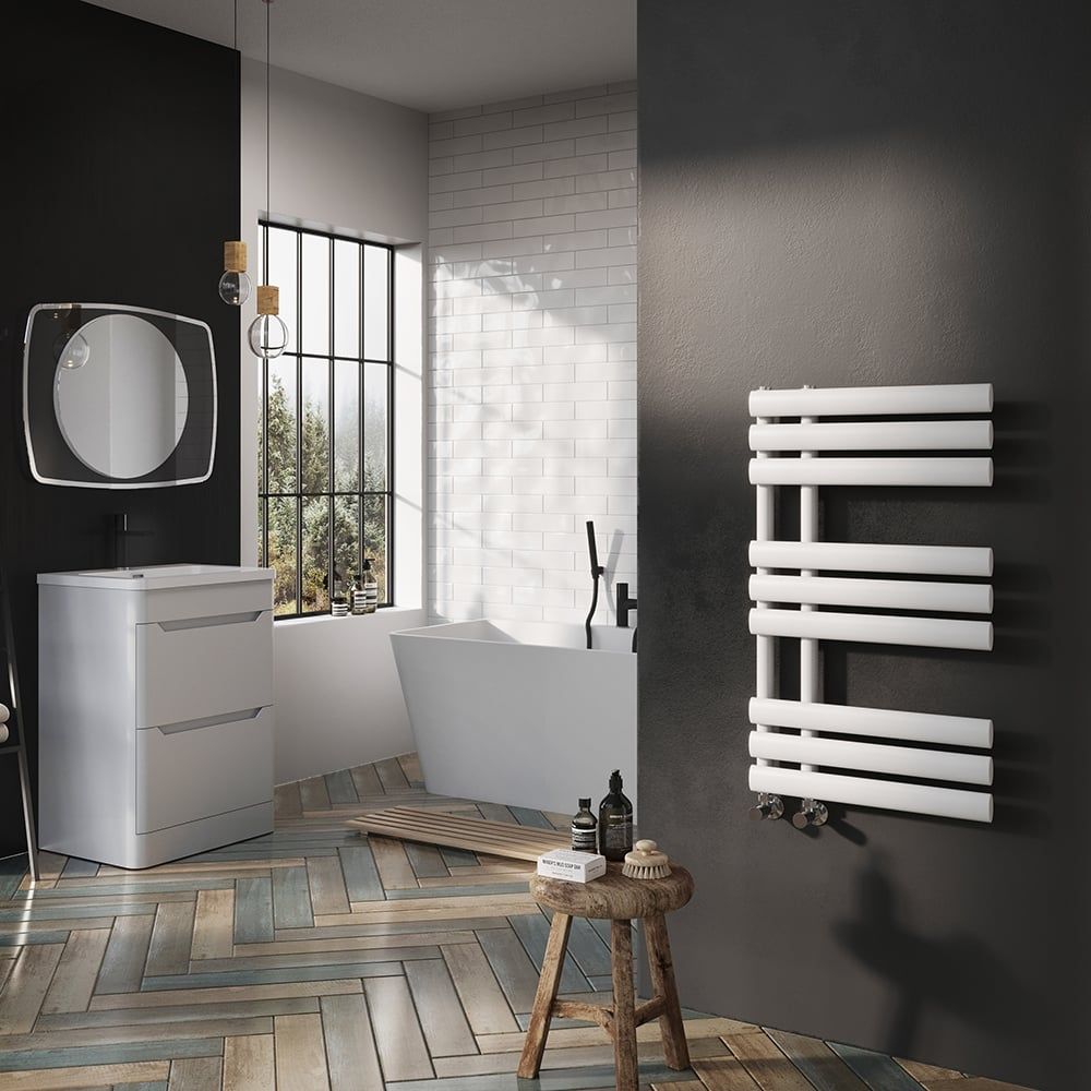 Rayner White Designer Heated Towel Rail 820x500mm
