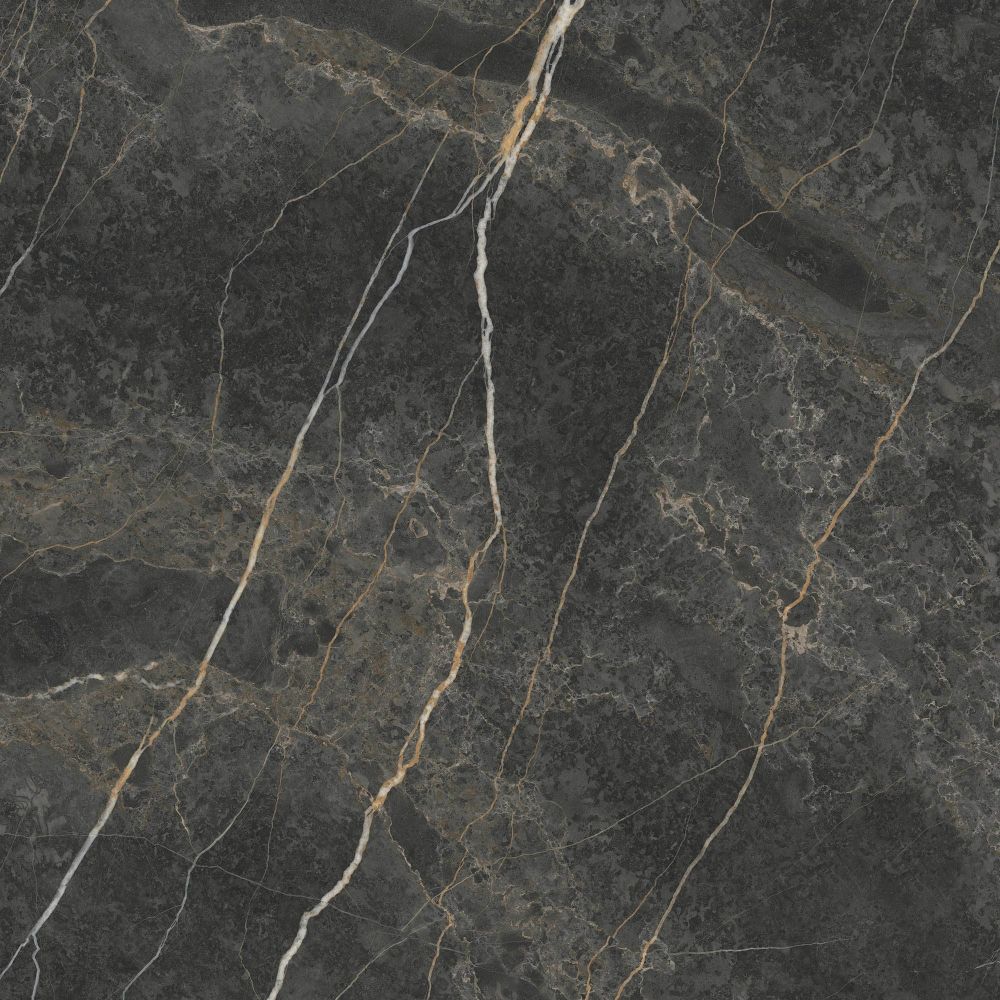 Lyons Black Marble Matt Porcelain Tile 900x900mm
