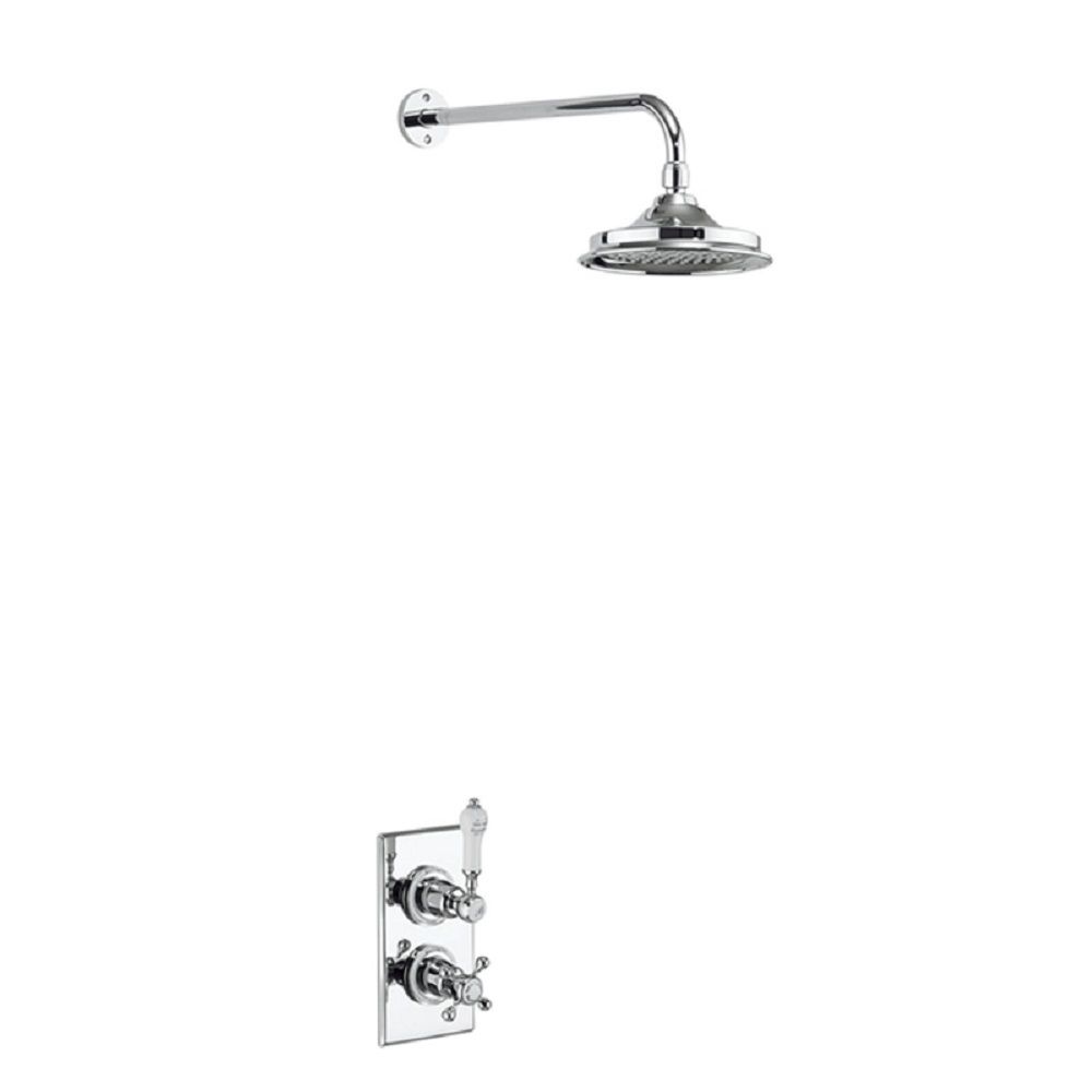 Burlington Trent Chrome 12" AirBurst Shower Head with Single Outlet Thermostatic Valve