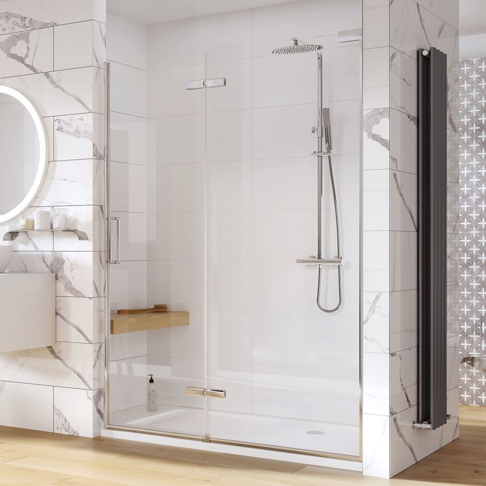 Lanka Chrome Hinged Shower Door
