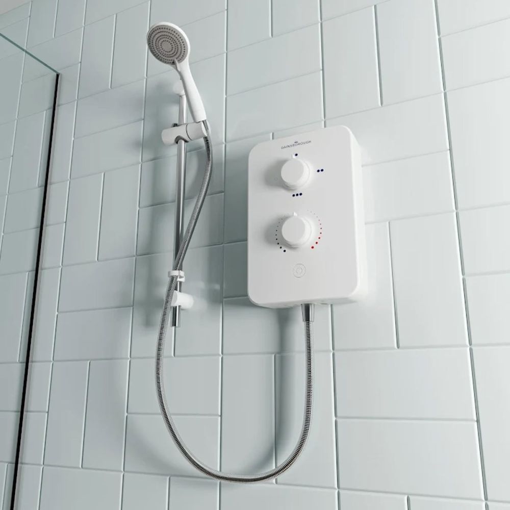 Aqualisa Gainsborough Polar White Slim Duo Electric Shower 9.5kW