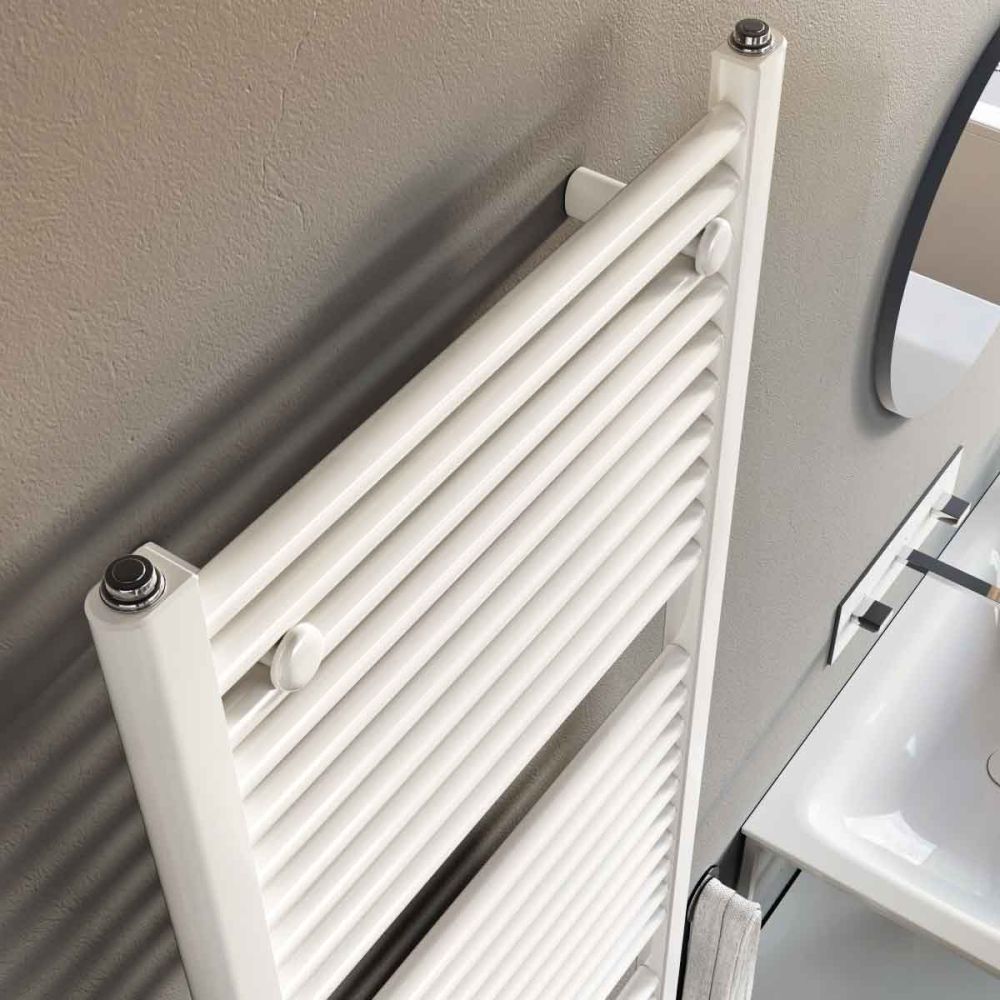 Neptune White Heated Towel Rail 1200x500mm