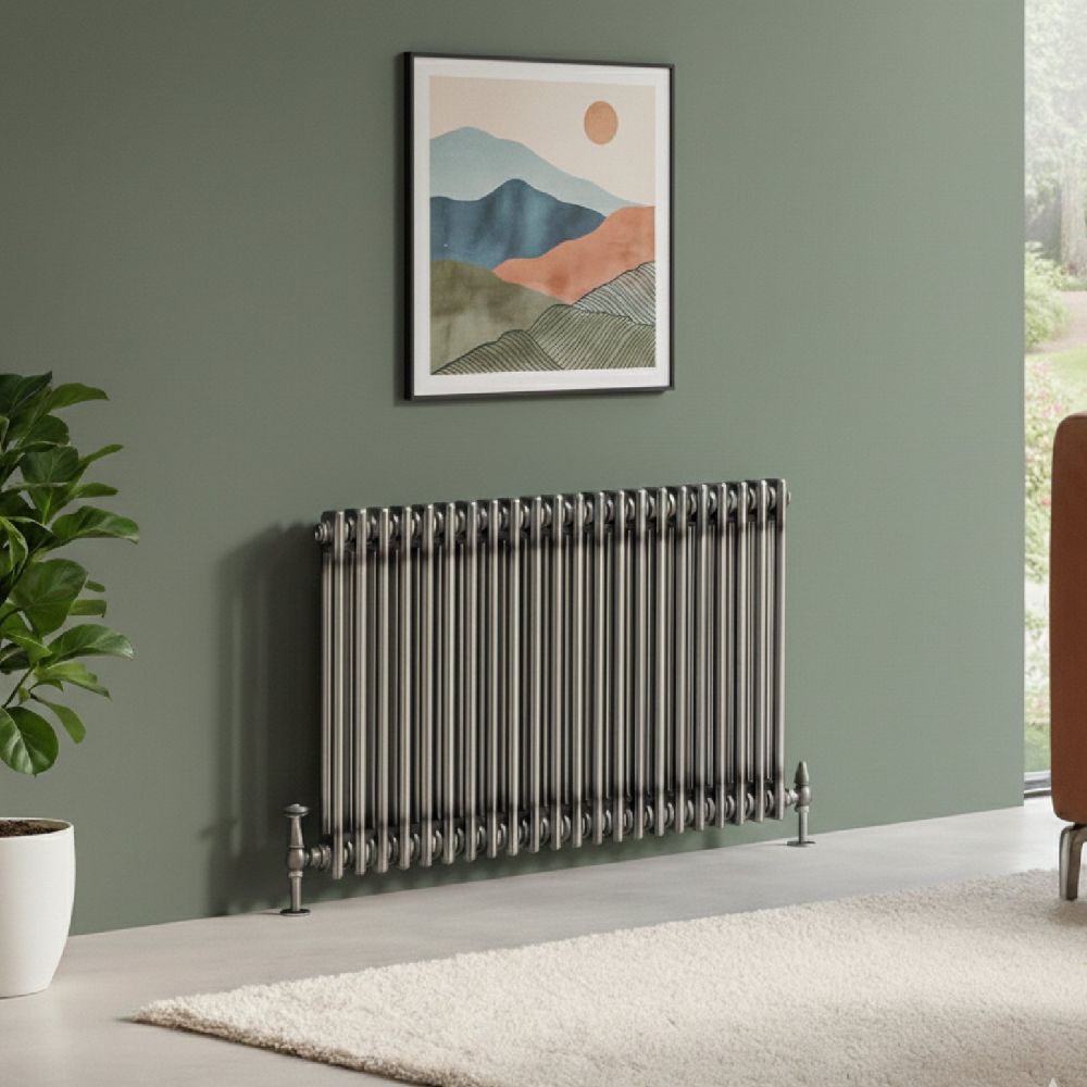 Clement Raw Metal Double Horizontal Column Radiator 600x1010mm