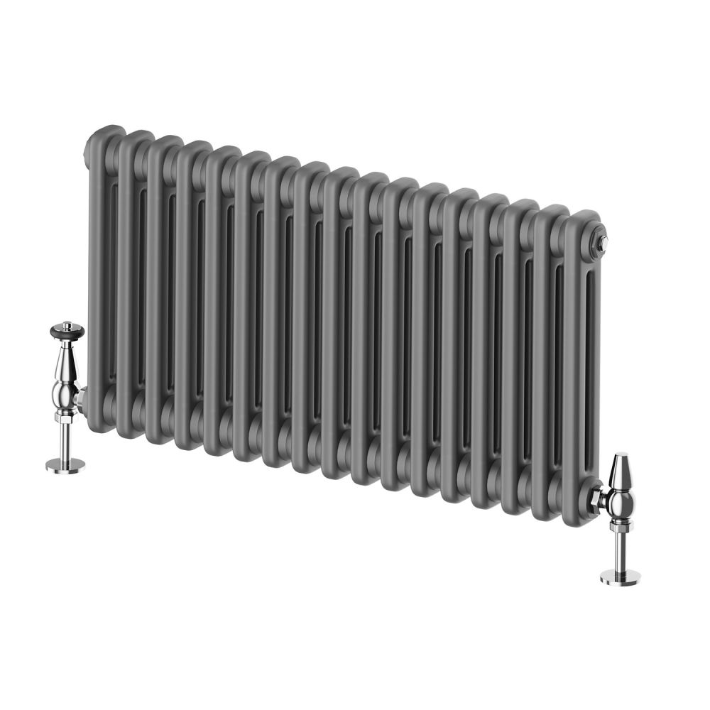 Upton Grey Double Horizontal Column Radiator - 400x785mm