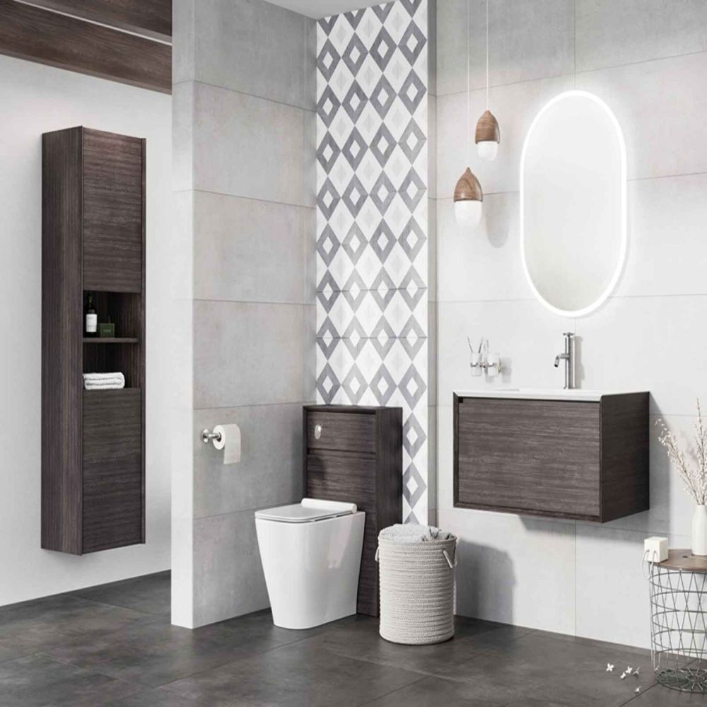 Snowdon Leached Oak Wall Mounted Tall Storage Cabinet