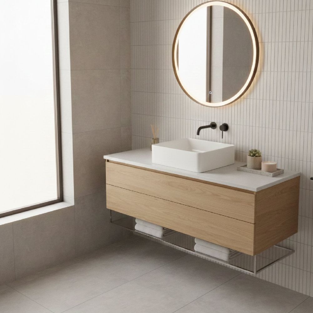 Harlow White Square Countertop Basin