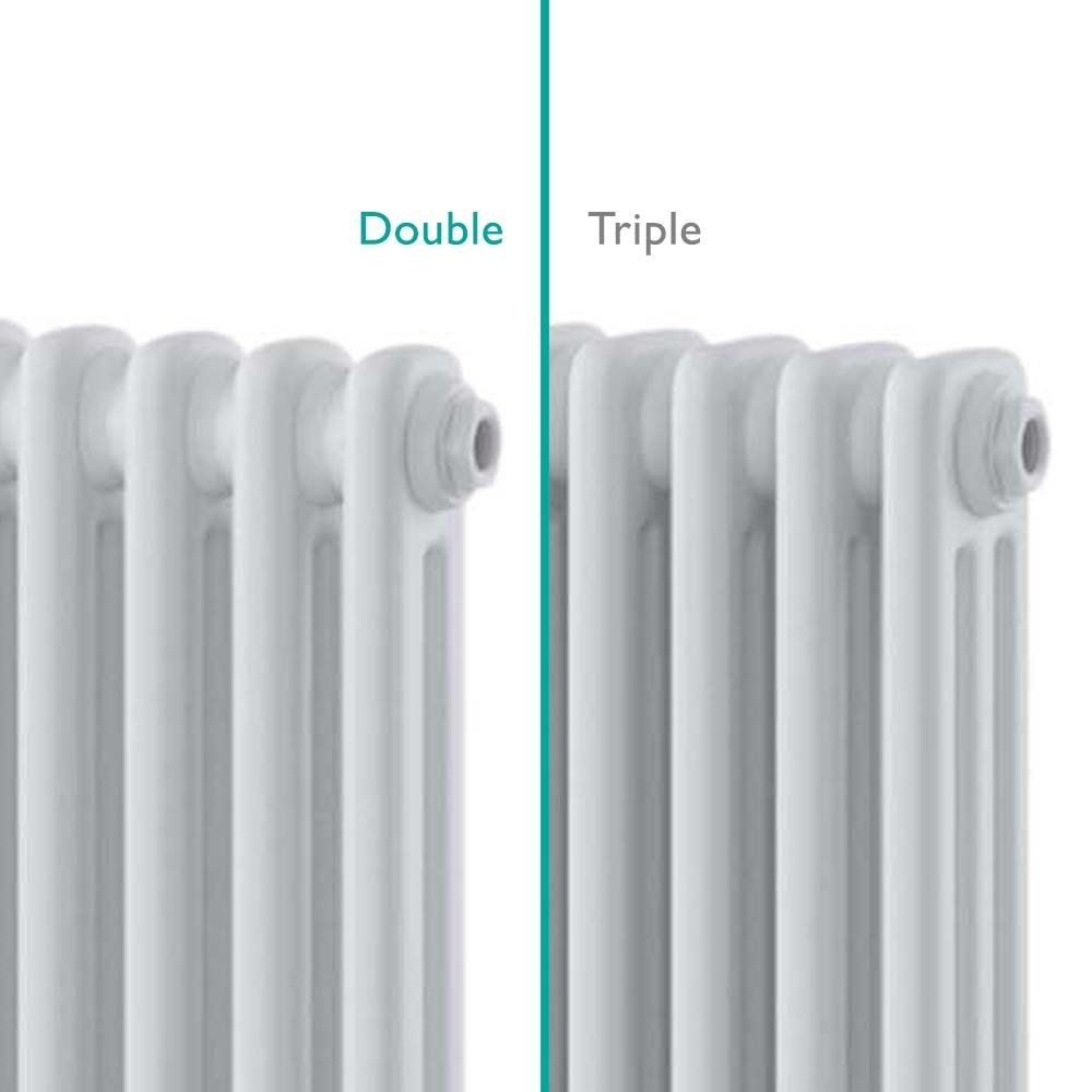 Upton White Double Vertical Traditional Column Radiator Double / Triple Columns Difference