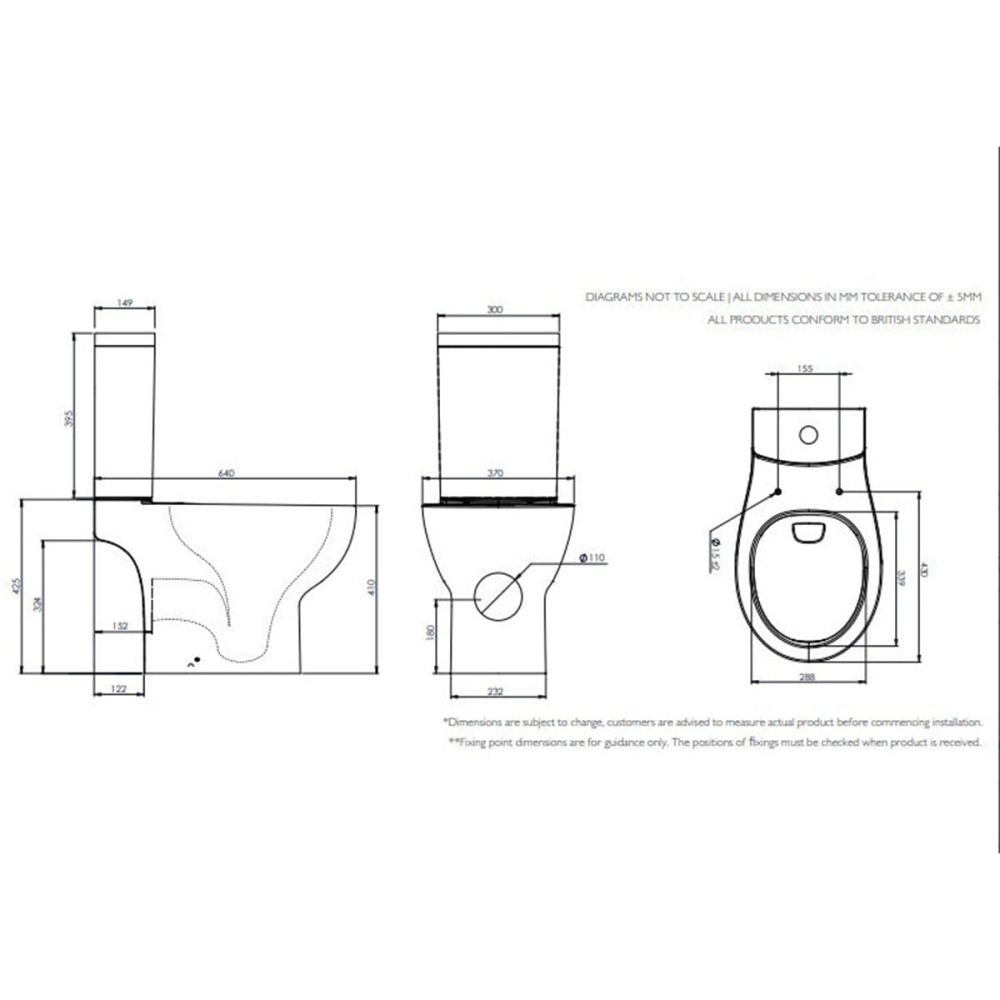 Tavistock Loft Open Back Close Coupled WC Toilet with Soft Close Seat
