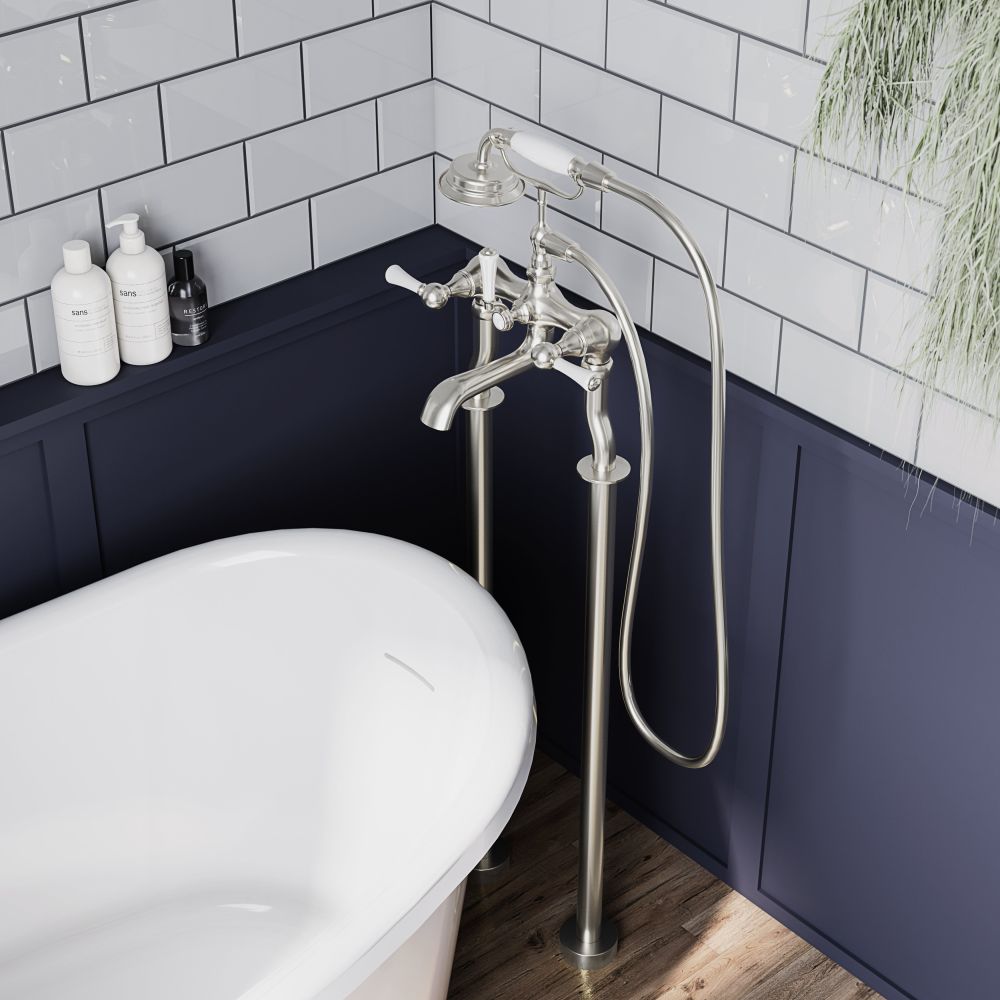Warwick Brushed Nickel Traditional Bath Shower Mixer Tap