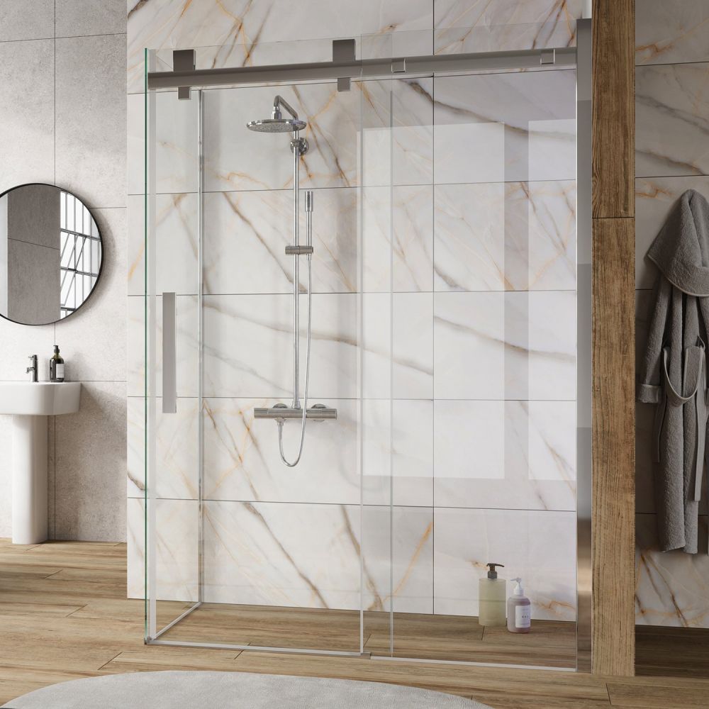 Solet Chrome Sliding Shower Door 1200mm