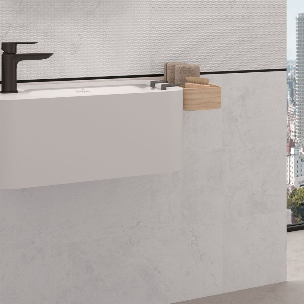 Donovan White Concrete Effect Porcelain Tile 600x1200mm
