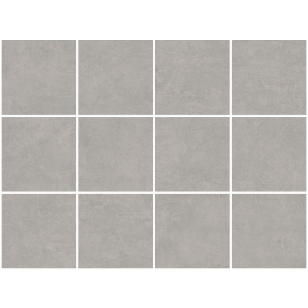 Donovan Silver Concrete Effect Porcelain Tile 900x900mm