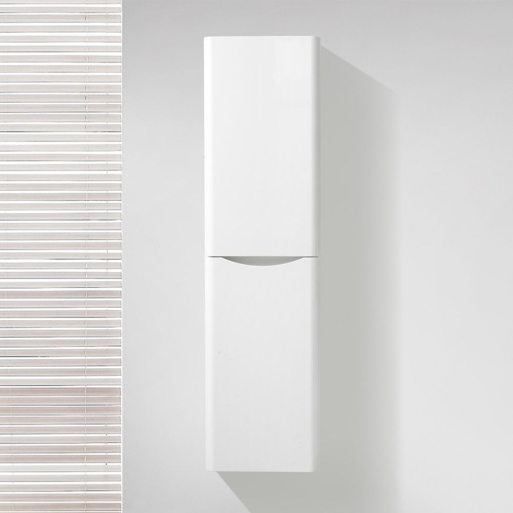 Erin Gloss White Wall Mounted Left Hand Tall Storage Cabinet