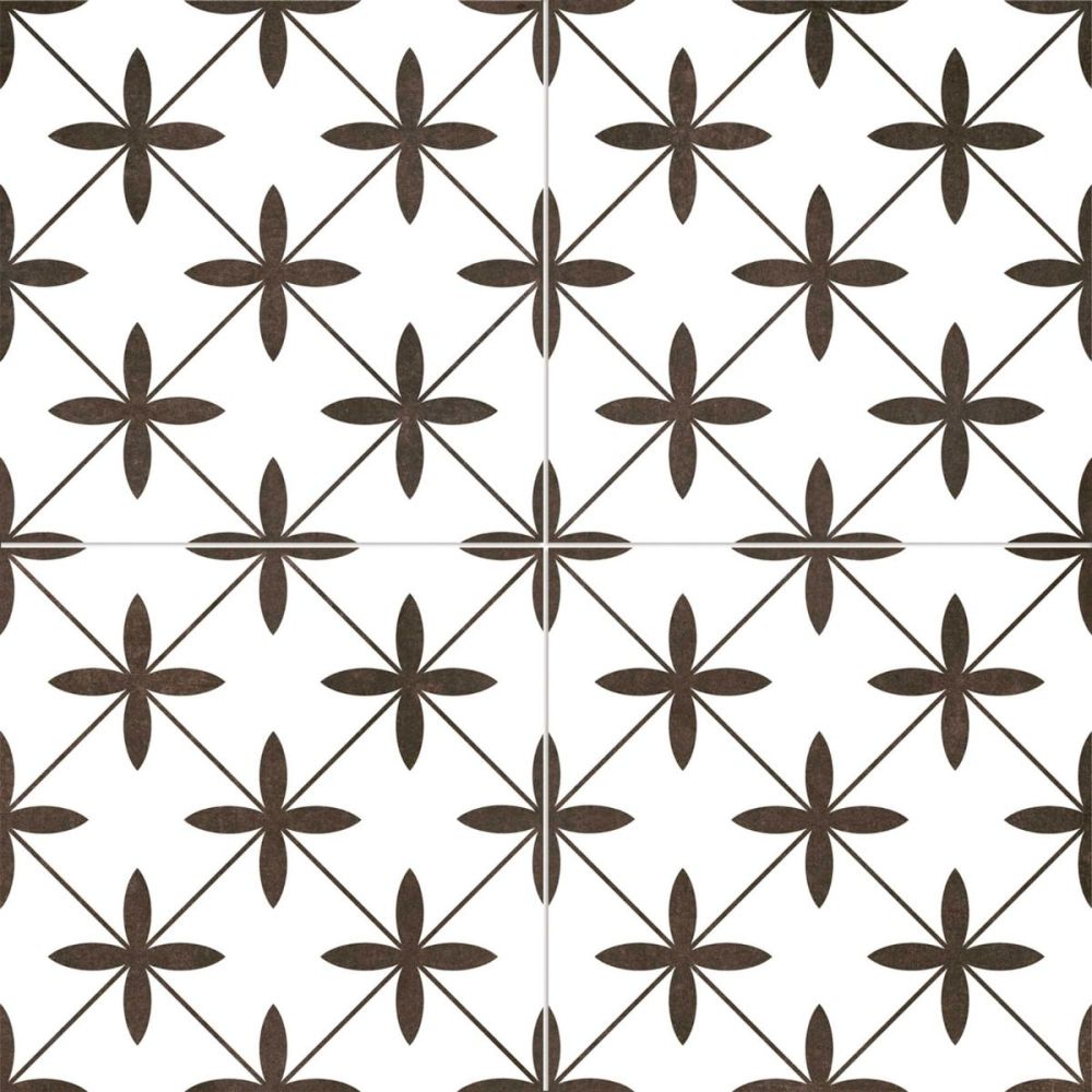 Potton White Pattern Ceramic Tile 450x450mm