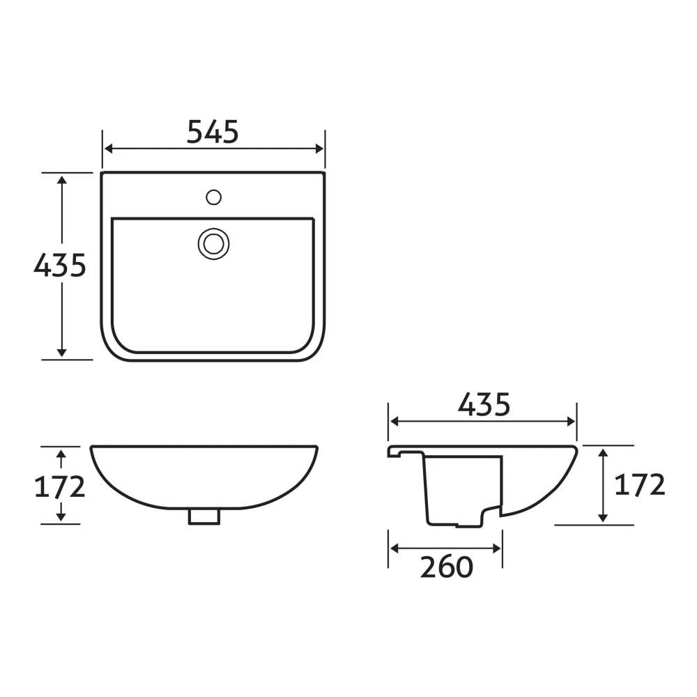 Hamlin Semi Recessed Basin Spec