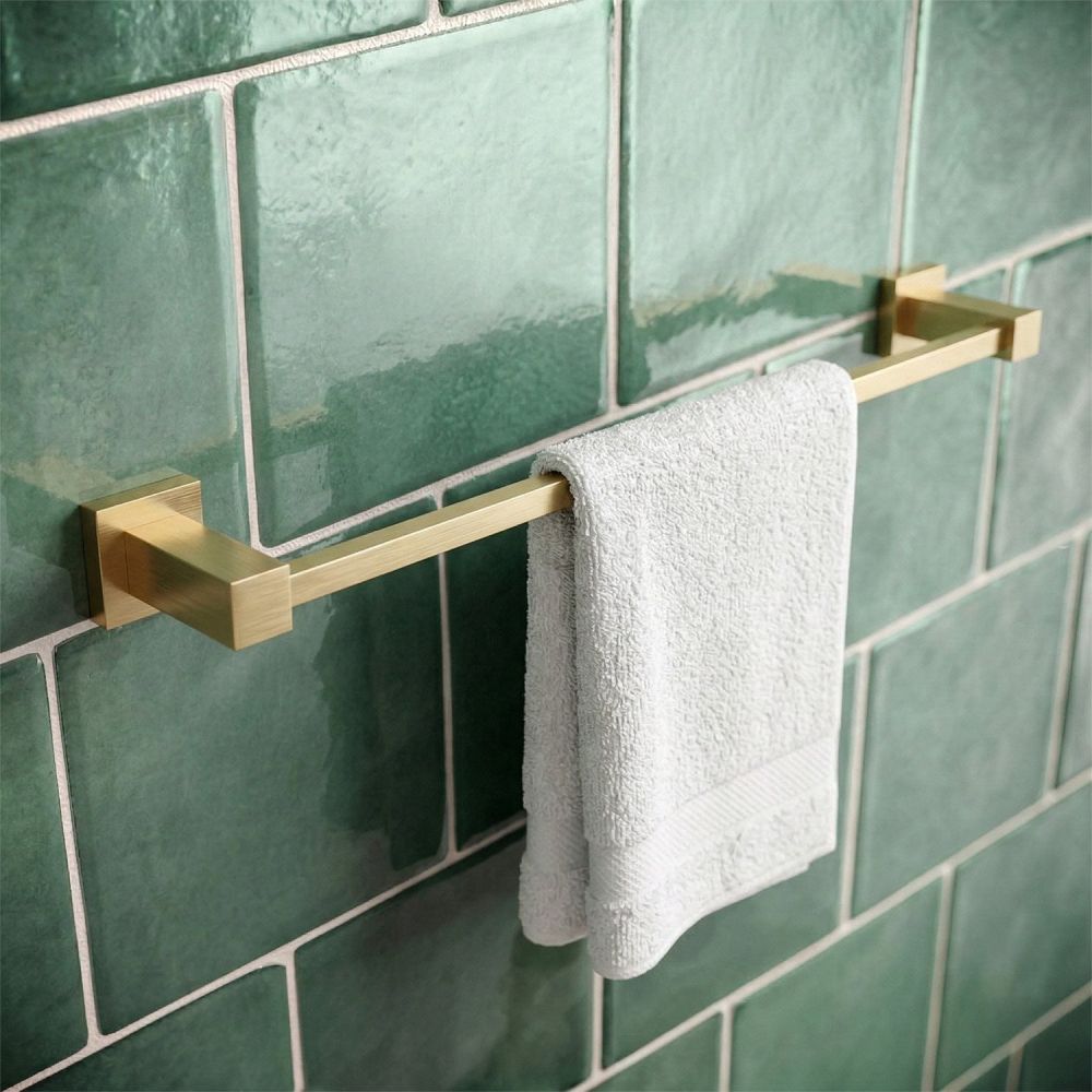 Quad Brushed Gold Towel Rail