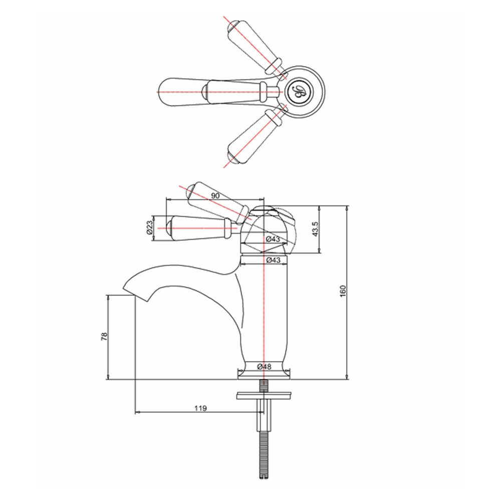 Burlington Chelsea Chrome Curved Basin Mixer Tap