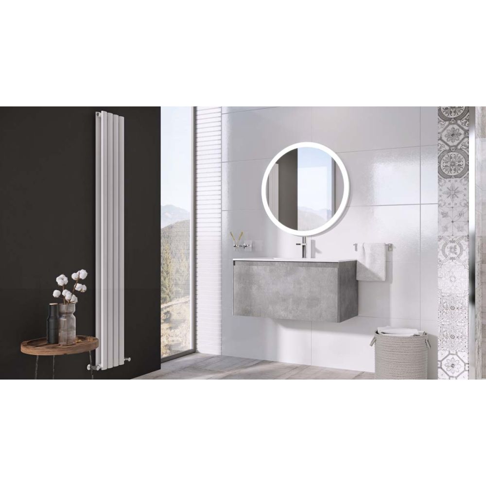 Odion Concrete Wall Hung Vanity Unit with White Basin 900mm