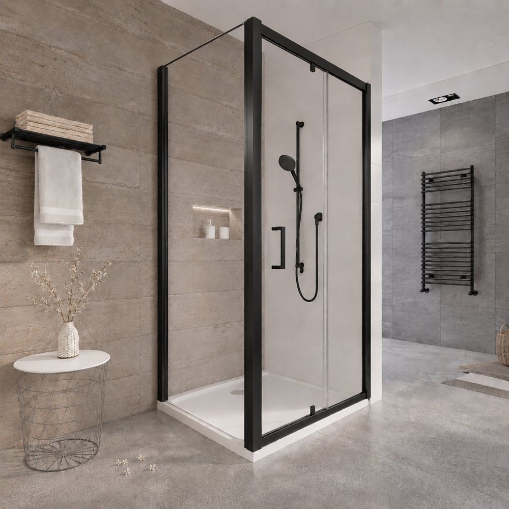 Fabio Black Shower Side Panel