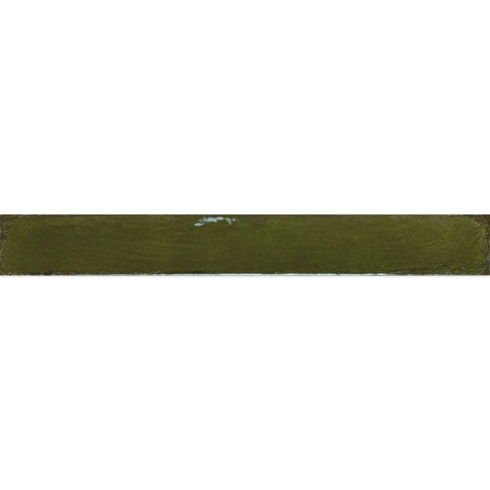 Capri Green Gloss Ceramic Brick Tile - 400x50mm