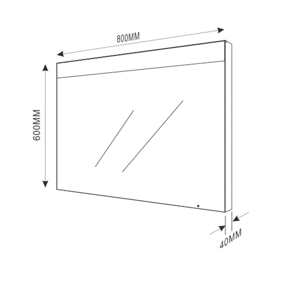 Mosta Motion Sensor Illuminated LED Bathroom Mirror 800x600mm Dimension Drawing